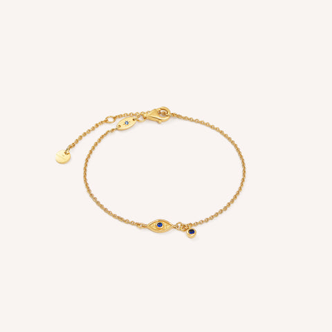 18K Gold Vermeil Jacalin Evil Eye Bracelet