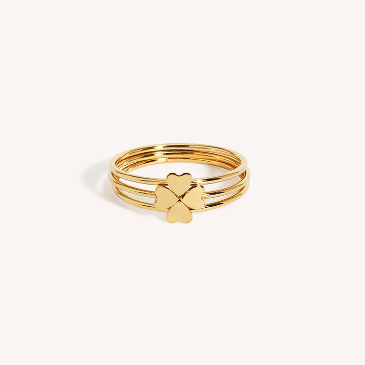 14K Gold Filled Four Leaf Clover Ring
