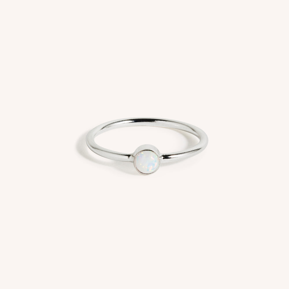 925 Sterling Silver Opal Stacking Ring