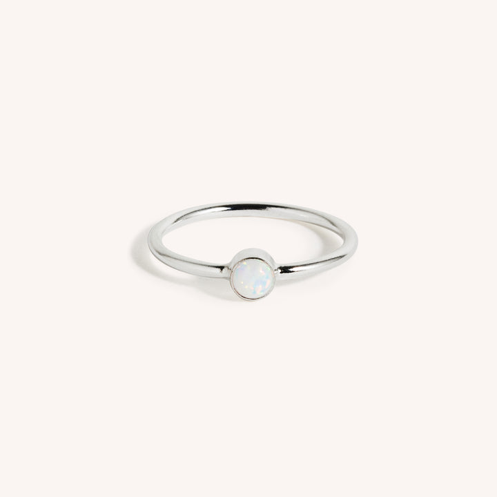 925 Sterling Silver Opal Stacking Ring