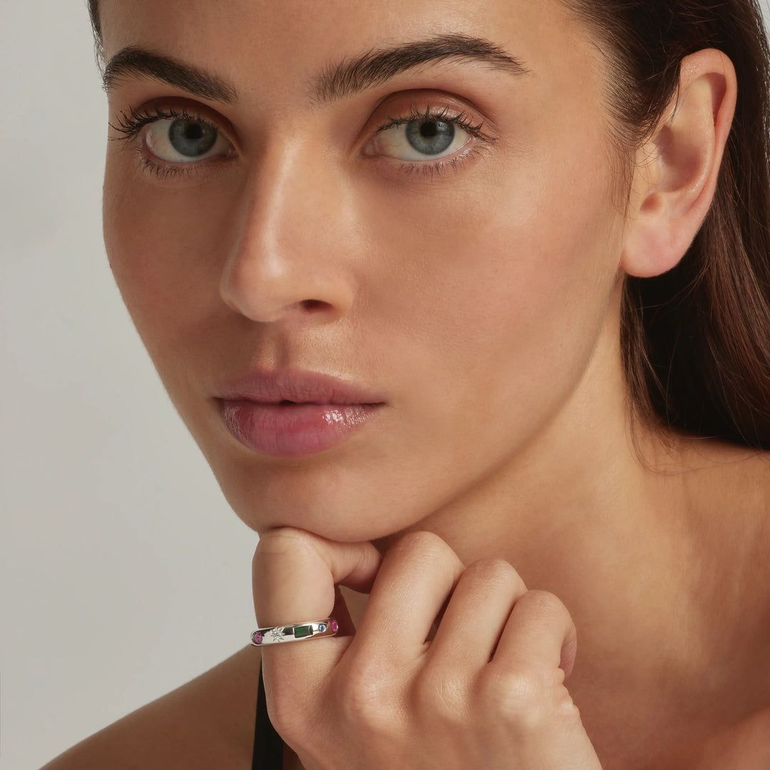 925 Sterling Silver Amitola Gemstone Ring