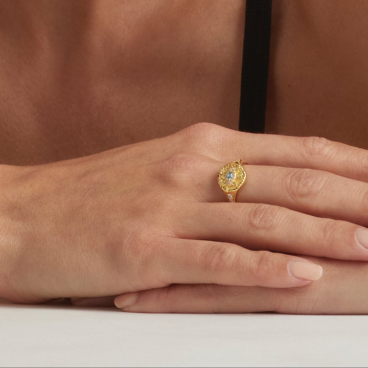 18K Gold Plated Evil Eye Vintage Ring