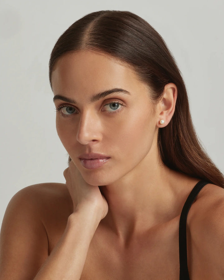 18K Gold Plated Lulu Pearl Stud Earrings