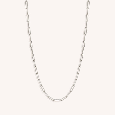 925 Sterling Silver Rebekka Paperclip Necklace