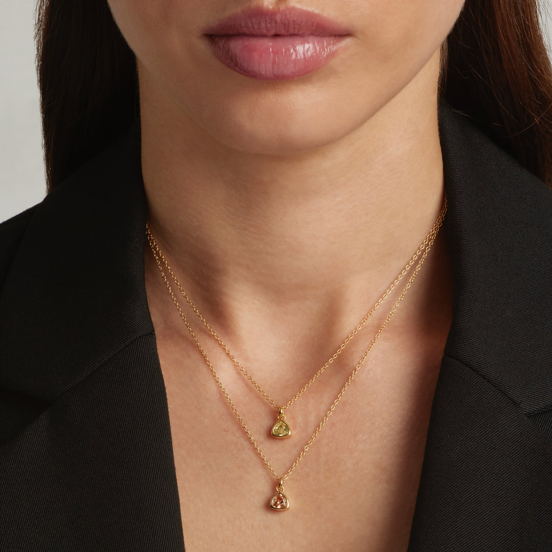 18K Gold Plated Dainty Birthstone Pendant Necklace