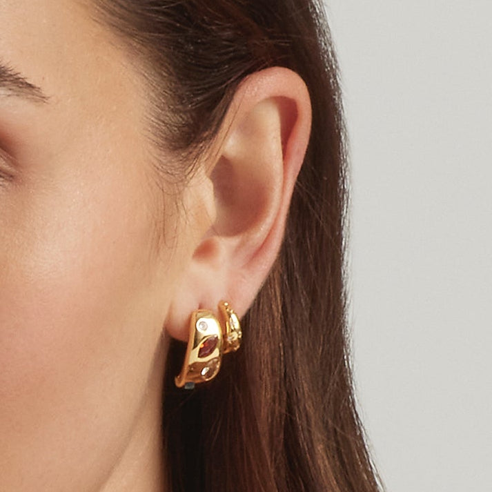 18K Gold Plated Candy Gem Earrings