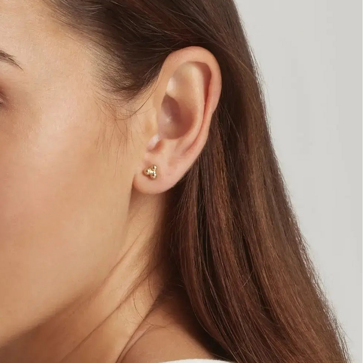 14K Gold Filled Trinity Stud Earrings