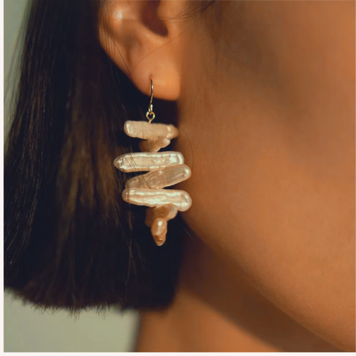 14K Gold Filled Pearl Baroque Wisteria Drop Earrings