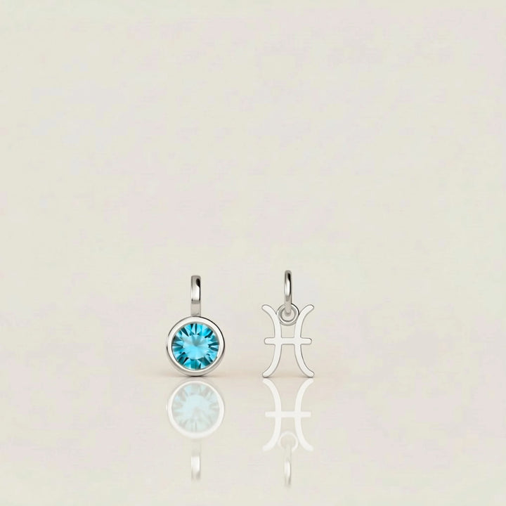 Pisces Celestial Pair – Rhodium Plated over Sterling Silver