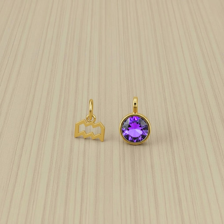 Aquarius Celestial Pair – 18K Gold Plated over Sterling Silver