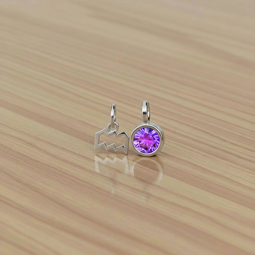 Aquarius Celestial Pair – Rhodium Plated over Sterling Silver