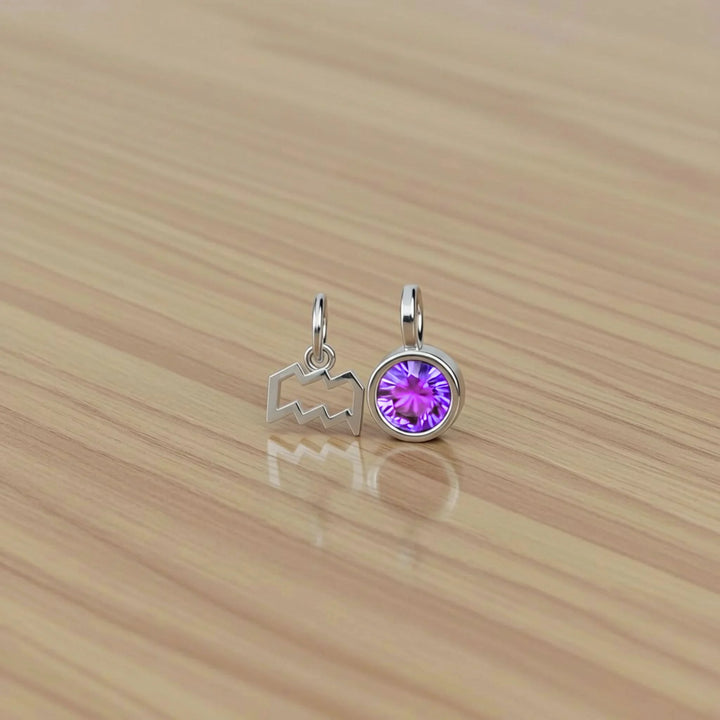 Aquarius Celestial Pair – Rhodium Plated over Sterling Silver