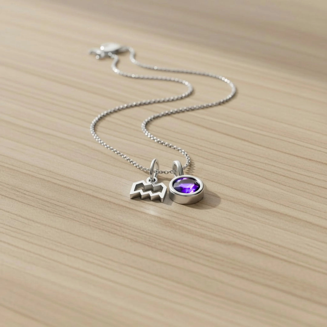 Aquarius Celestial Pair – Rhodium Plated over Sterling Silver