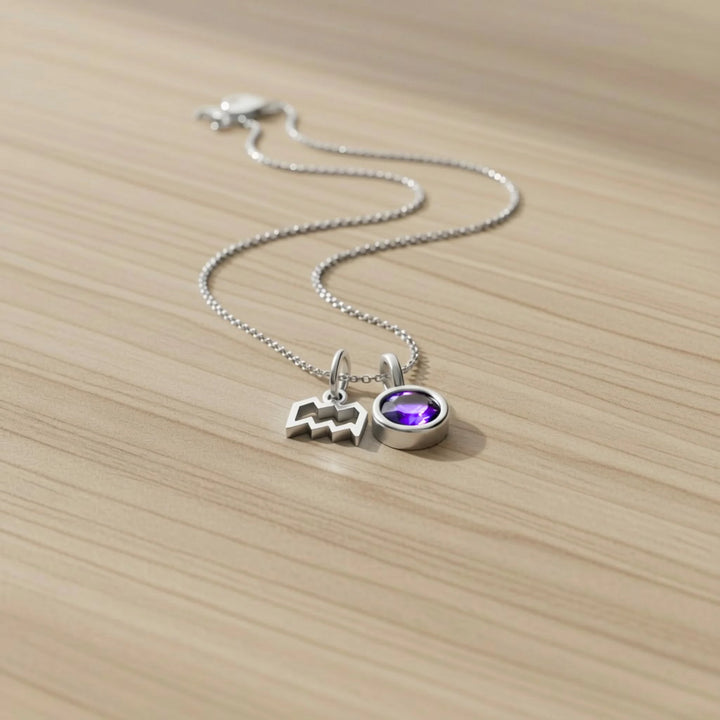 Aquarius Celestial Pair – Rhodium Plated over Sterling Silver