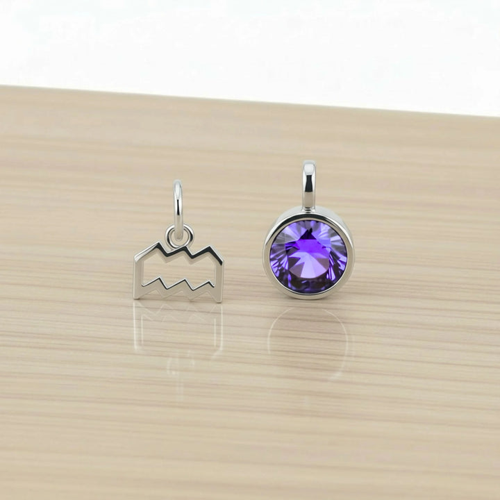 Aquarius Celestial Pair – Rhodium Plated over Sterling Silver