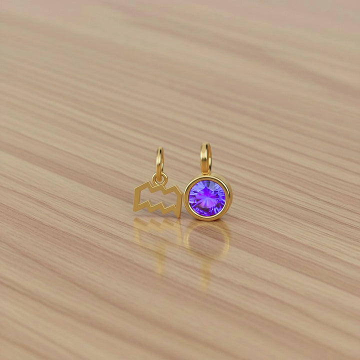 Aquarius Celestial Pair – 18K Gold Plated over Sterling Silver