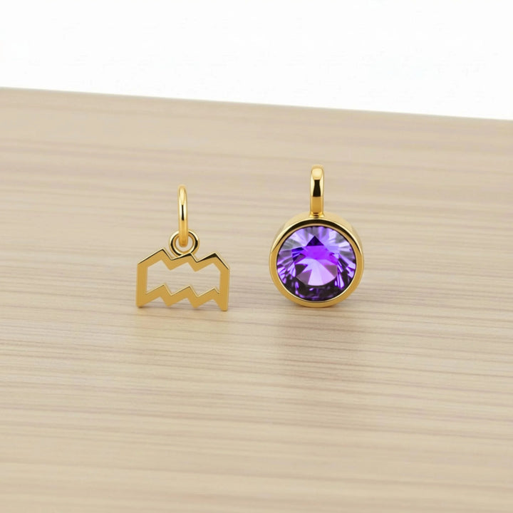 Aquarius Celestial Pair – 18K Gold Plated over Sterling Silver