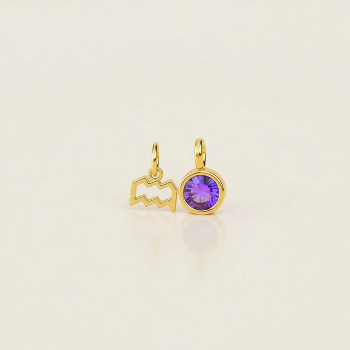 Aquarius Celestial Pair – 18K Gold Plated over Sterling Silver