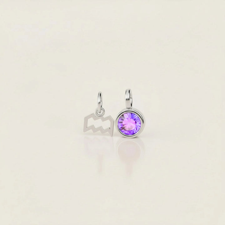 Aquarius Celestial Pair – Rhodium Plated over Sterling Silver
