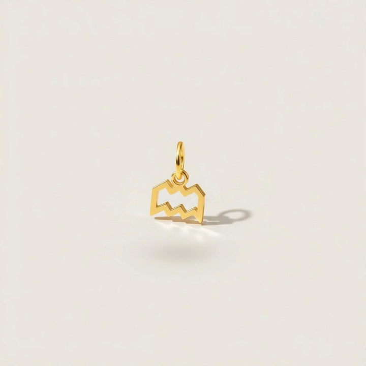 Aquarius Zodiac Charm – 18K Gold Plated over Sterling Silver