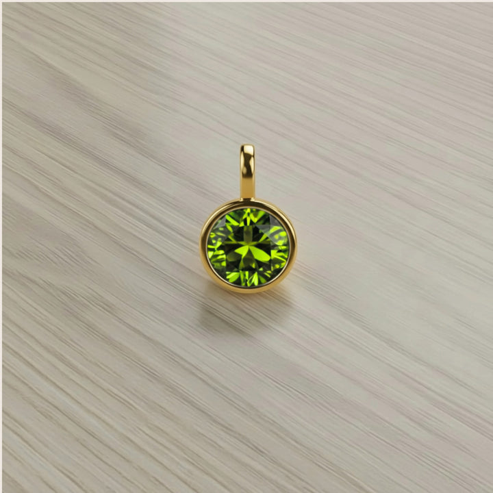 August Peridot Birthstone Charm – Gold Plated over Sterling Silver