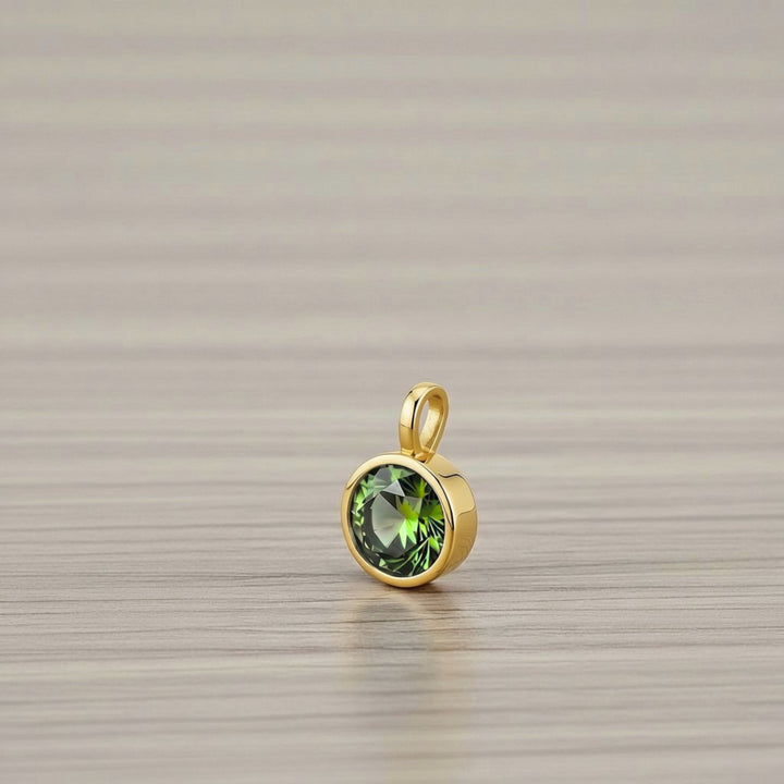 August Peridot Birthstone Charm – Gold Plated over Sterling Silver