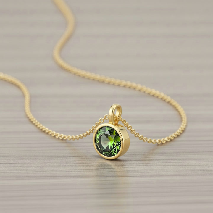 August Peridot Birthstone Charm – Gold Plated over Sterling Silver