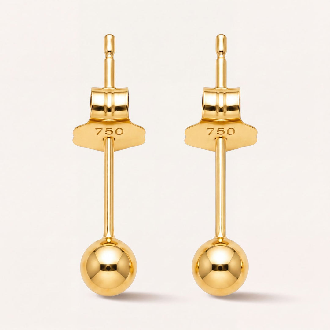 Aurelia Petite Gold Ball Studs - 18K Solid Gold
