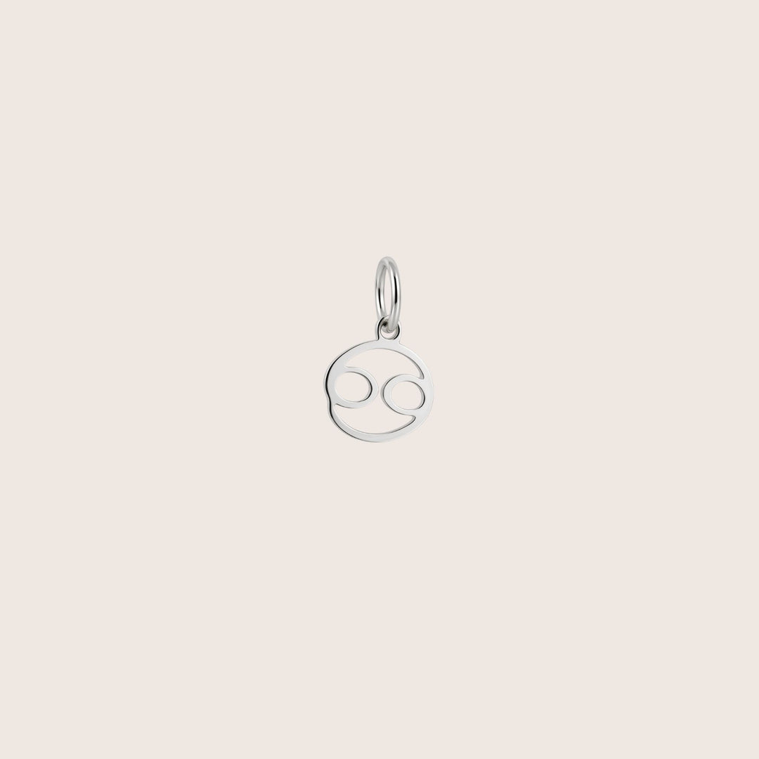 Cancer Zodiac Charm – Rhodium Plated Sterling Silver