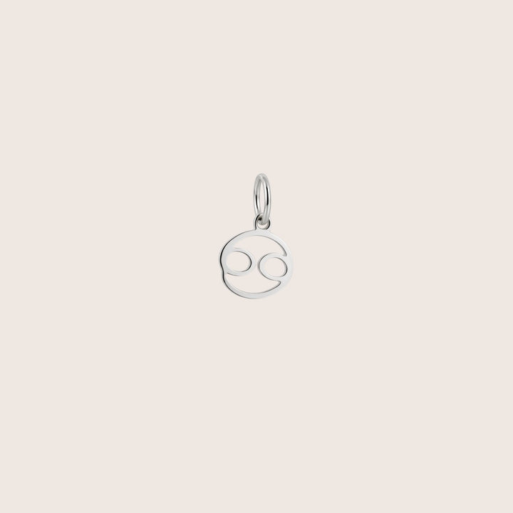 Cancer Zodiac Charm – Rhodium Plated Sterling Silver
