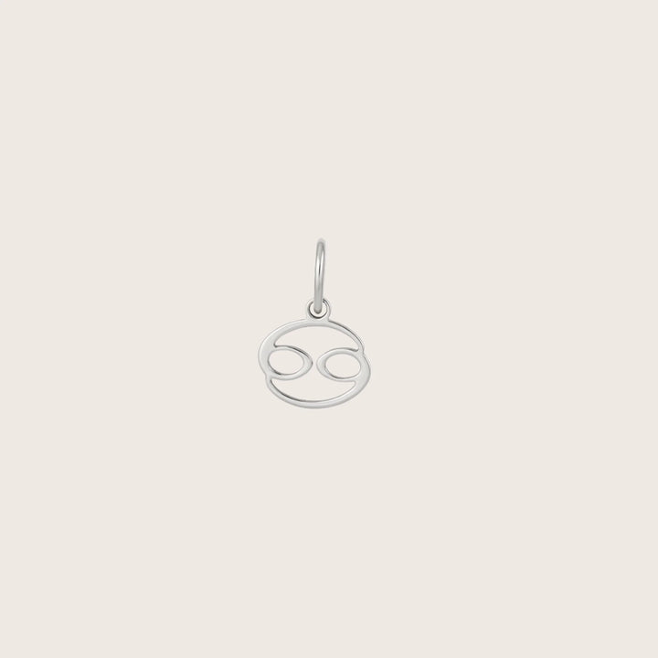 Cancer Zodiac Charm – Rhodium Plated Sterling Silver