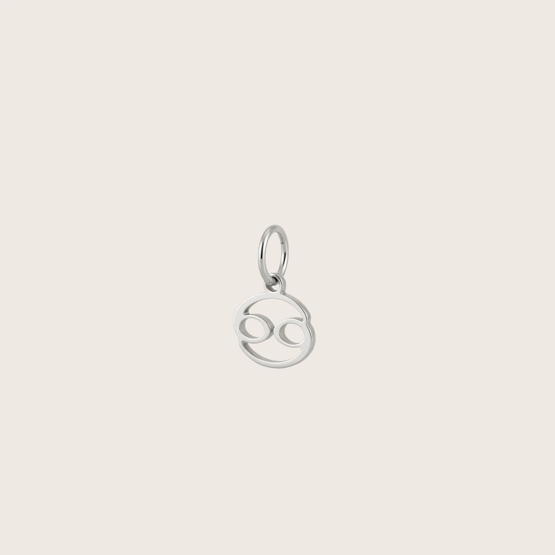 Cancer Zodiac Charm – Rhodium Plated Sterling Silver