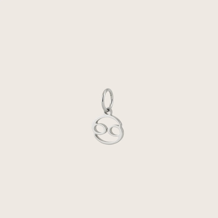 Cancer Zodiac Charm – Rhodium Plated Sterling Silver
