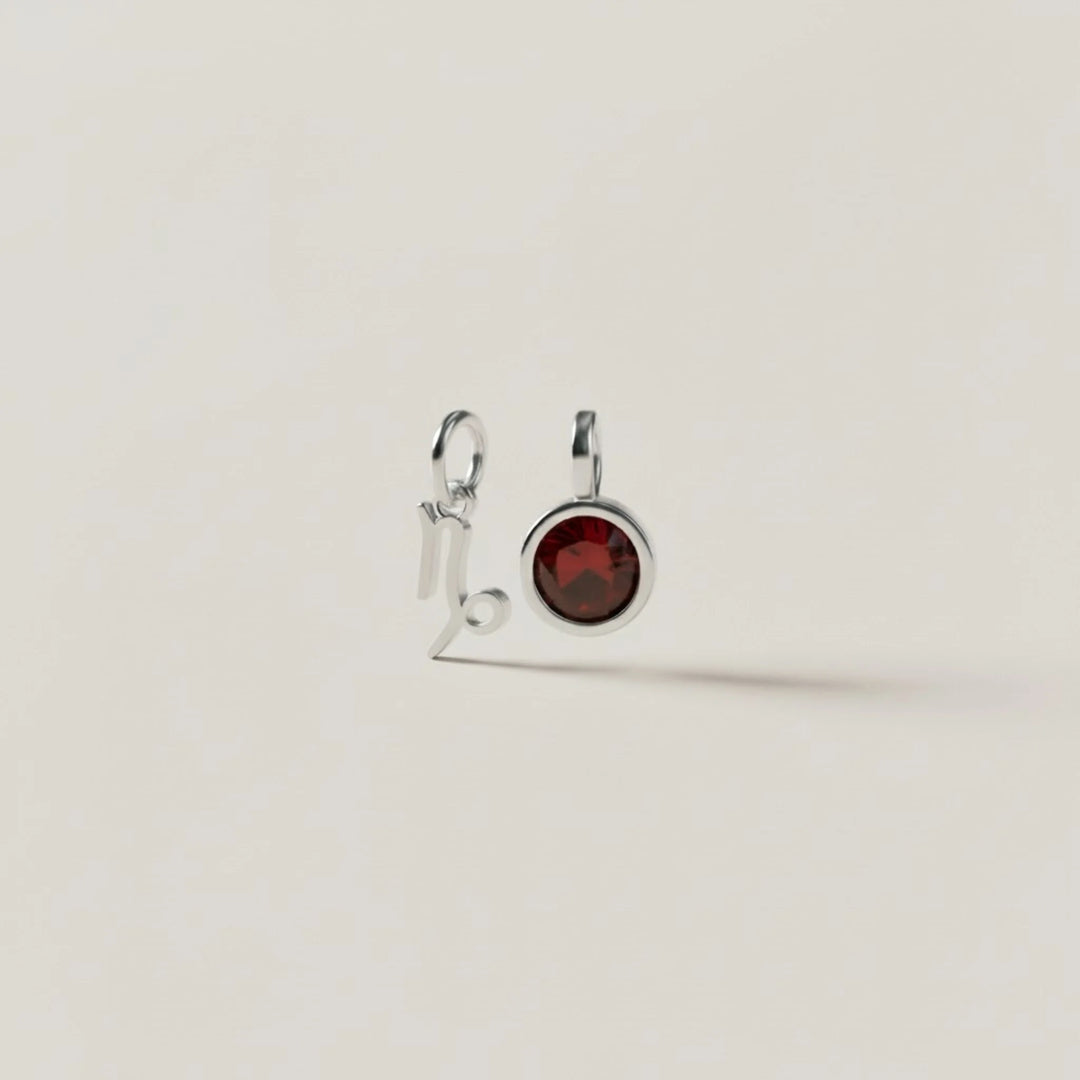 Capricorn Celestial Pair – Rhodium Plated over Sterling Silver