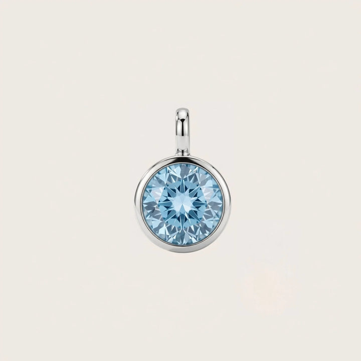 December Blue Topaz Birthstone Charm – Sterling Silver