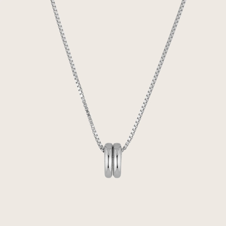 Duet Necklace – Rhodium Plated over Sterling Silver