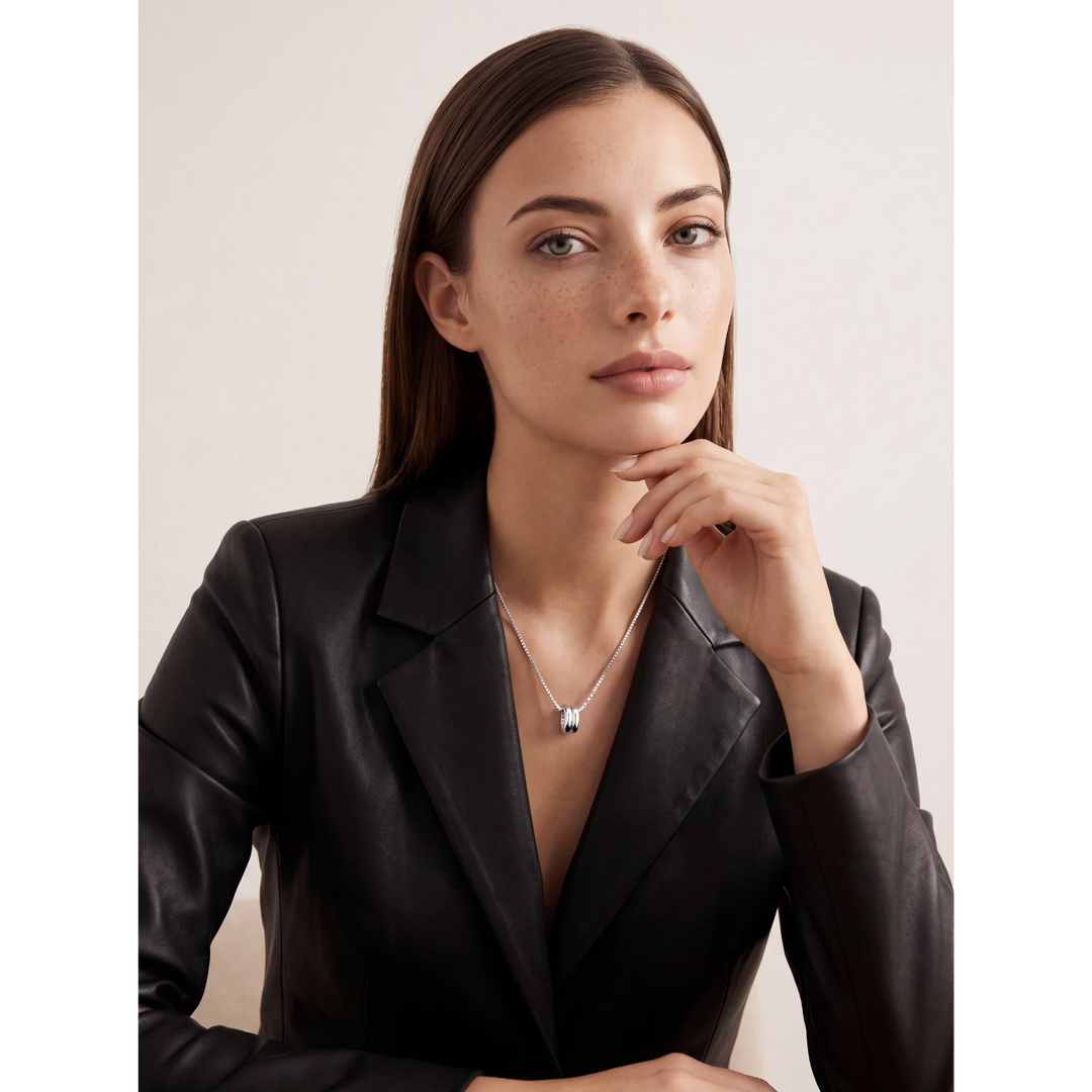 Duet Necklace – Rhodium Plated over Sterling Silver