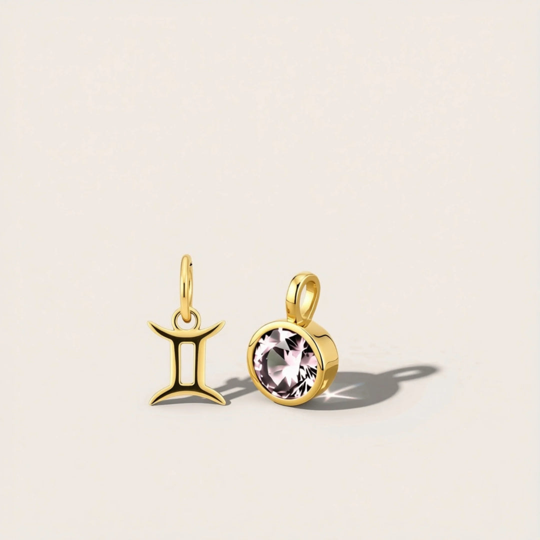 Gemini Zodiac Charm – Gold Plated over Sterling Silver