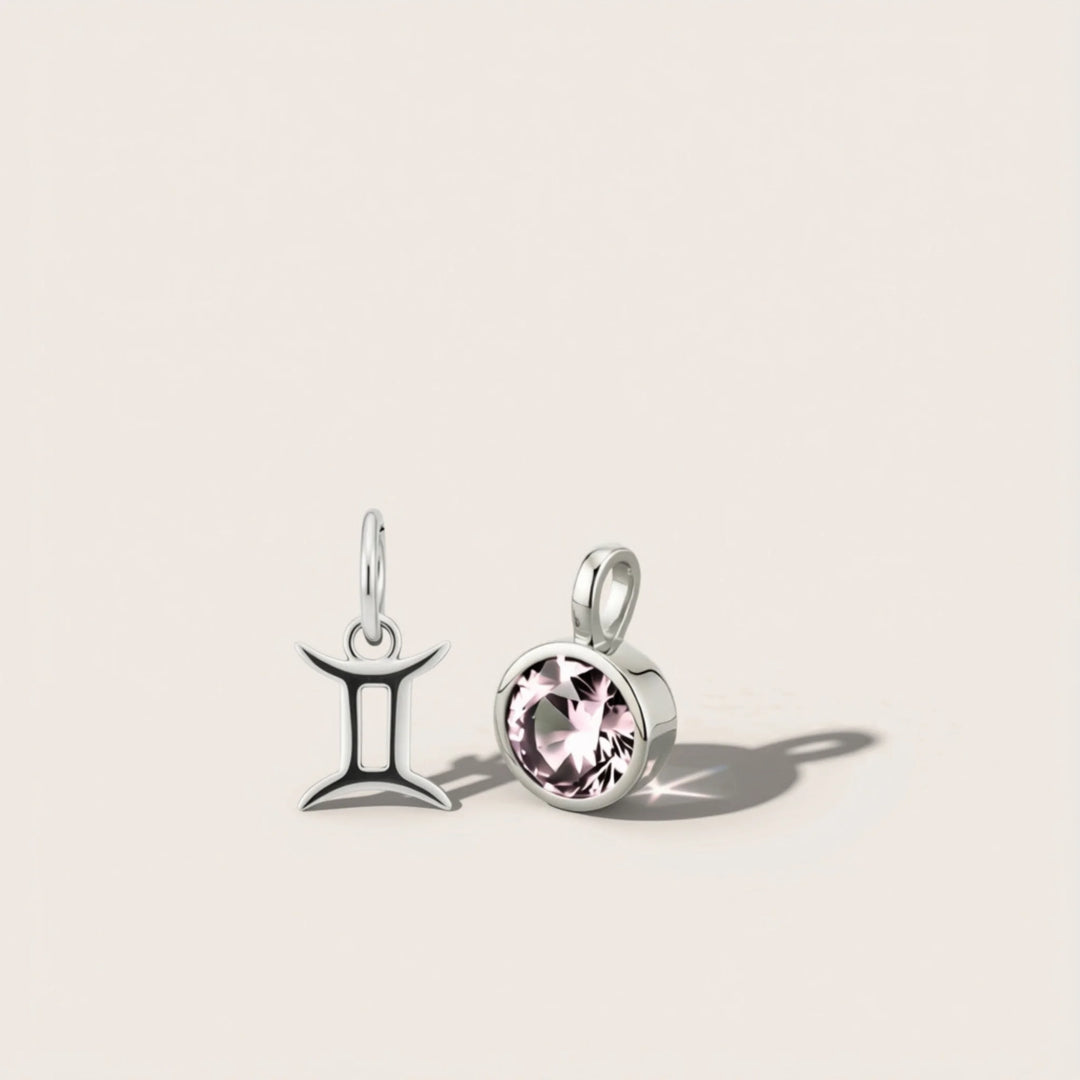 Gemini Celestial Pair – Rhodium Plated over Sterling Silver