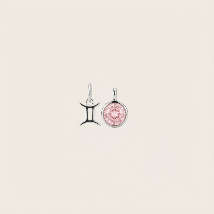 Gemini Celestial Pair – Rhodium Plated over Sterling Silver