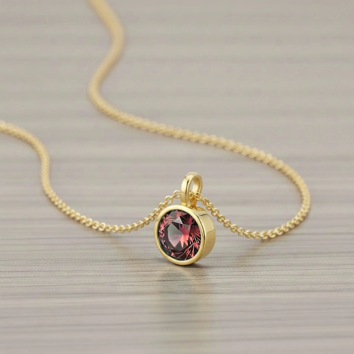 July Ruby Birthstone Charm – Gold Plated over Sterling Silver