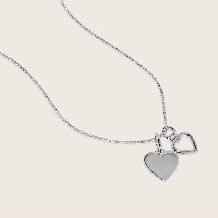 Kindred Hearts Necklace – Rhodium-Plated in 925 Sterling Silver