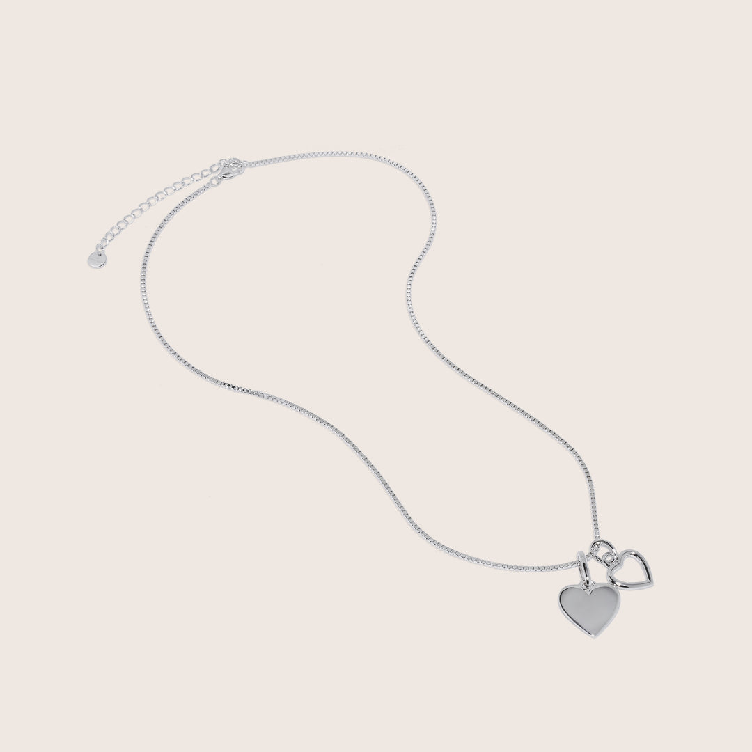Kindred Hearts Necklace – Rhodium-Plated in 925 Sterling Silver