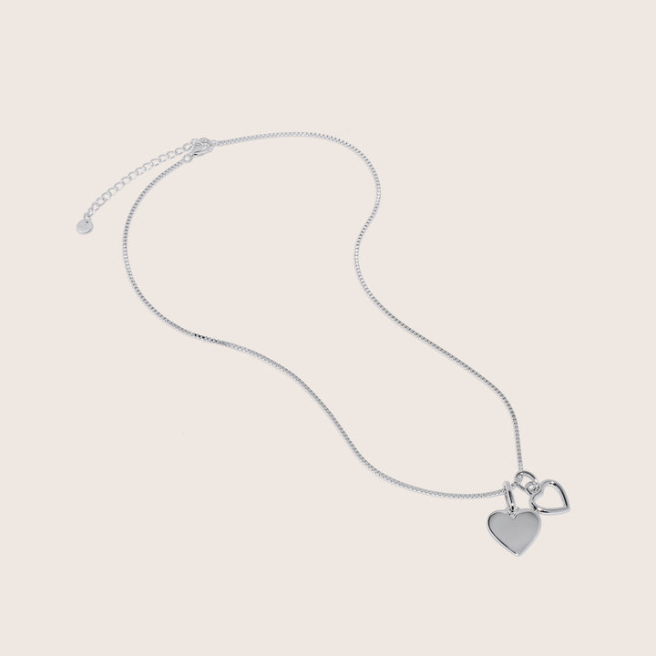 Kindred Hearts Necklace – Rhodium-Plated in 925 Sterling Silver