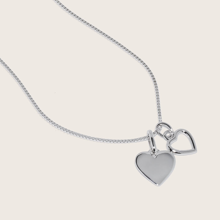 Kindred Hearts Necklace – Rhodium-Plated in 925 Sterling Silver
