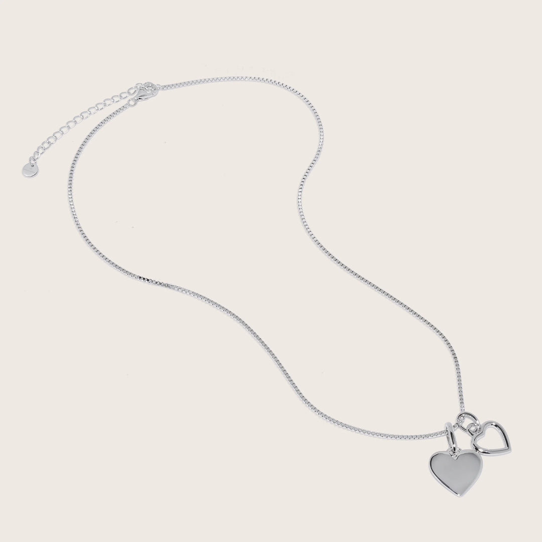 Kindred Hearts Necklace – Rhodium-Plated in 925 Sterling Silver