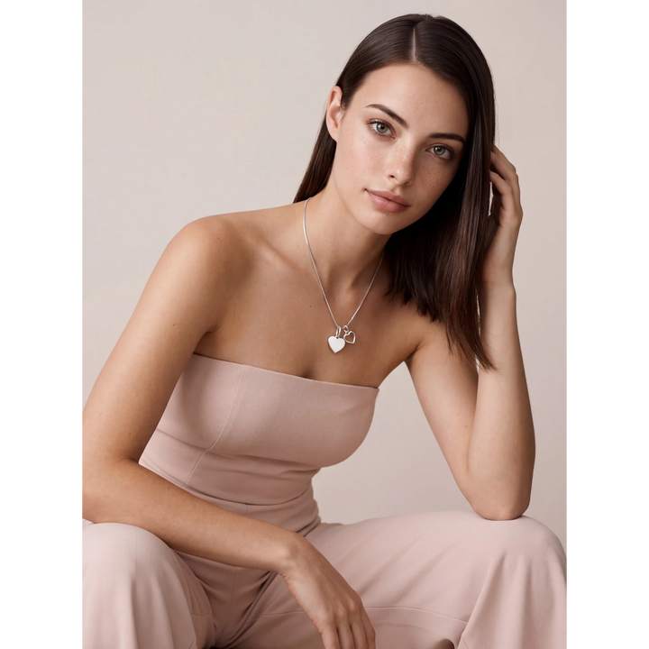 Kindred Hearts Necklace – Rhodium-Plated in 925 Sterling Silver