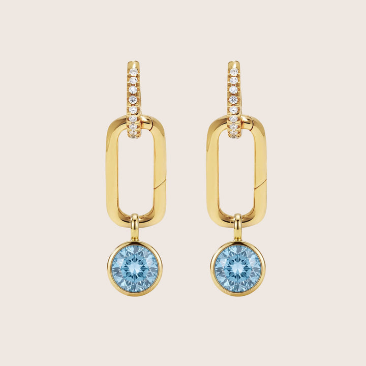 December Blue Topaz Birthstone Charm – Gold Plated over Sterling Silver