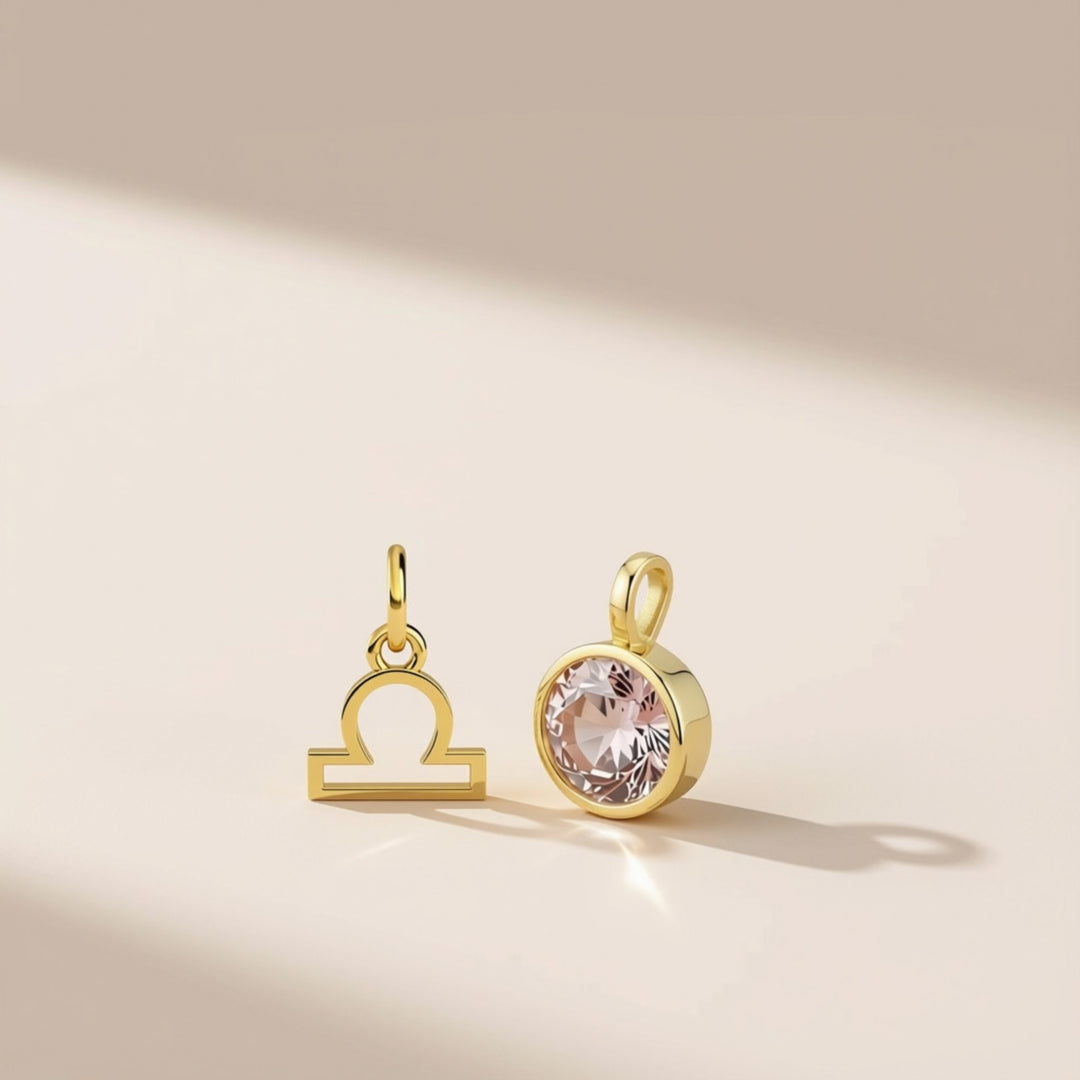 Libra Celestial Pair – Gold Plated over Sterling Silver