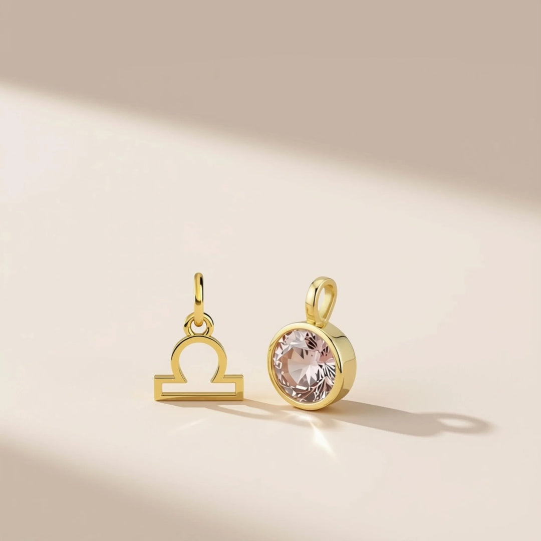 Libra Celestial Pair – Rhodium Plated over Sterling Silver